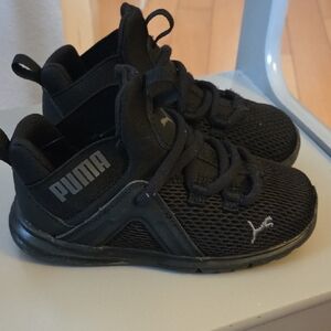 PUMA Kids Black Mesh Sneakers